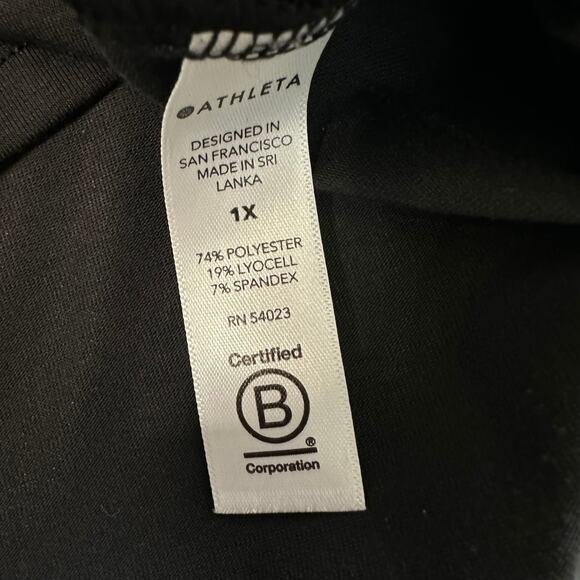 Athleta Tank Top Womens Black 1X Plus Round Neck Sleeveless Gym Active Workout - Picture 4 of 5